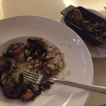 Table 19 - Shrimp and Grits and brussel sprouts. Both very good! - New American Near Me - Peoria, Illinois
