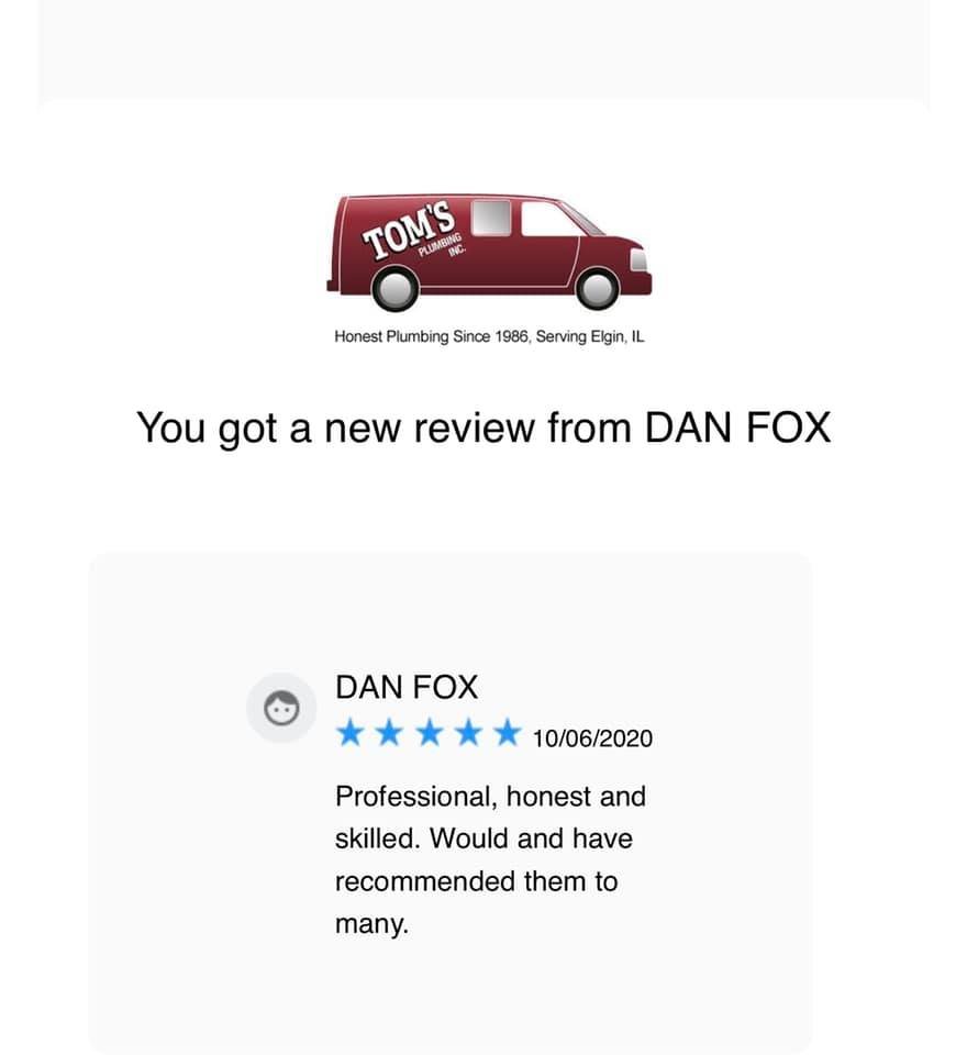 Slide of Tom's Plumbing Inc