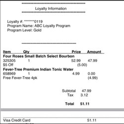 ABC Fine Wine & Spirits - Receipt price ($52.99) did NOT match the displayed price of $49.99.