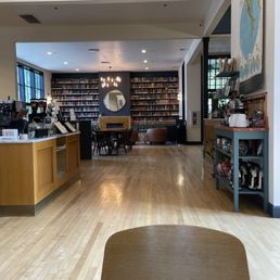 Front lobby, coffee bar, library