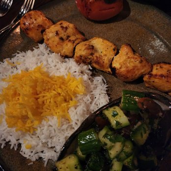 Rumi’s Kitchen - Chicken Kabob with saffron rice and tomato/cucumber salad - Persian/Iranian Near Me - Washington, DC, District of Columbia Rumi’s Kitchen - Chicken Kabob with saffron rice and tomato/cucumber salad - Persian/Iranian Near Me - Washington, DC, District of Columbia