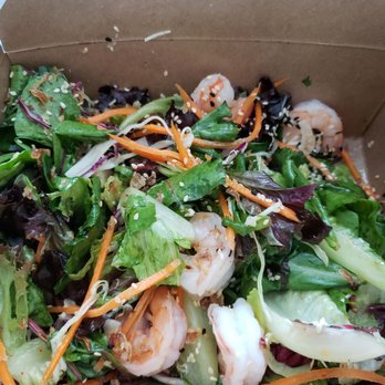 Plenty - Sesame salad with shrimp. Cooling on a hot Indian summer day. - Coffee & Tea Near Me - Oakland, California