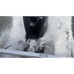Norris Marine - Water splashing up due to the incorrectly installed tow bar.