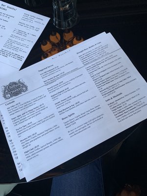 Menu photo 1 The Voodoo Rooms Edinburgh, EDH