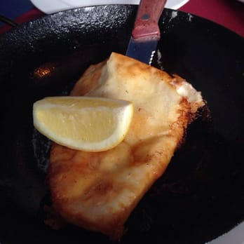 Pegasus - Saganaki (pan-fried) cheese - Greek Near Me - Calgary, Alberta Pegasus - Saganaki (pan-fried) cheese - Greek Near Me - Calgary, Alberta