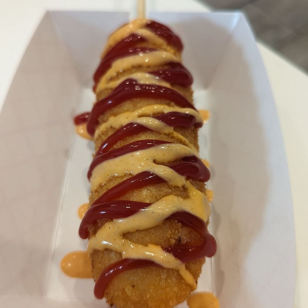 Chicken Factory - Original Korean Corn Dog with 1/2 beef, 1/2 Mozzarella - Chicken Wings Near Me - Hoboken, New Jersey Chicken Factory - Original Korean Corn Dog with 1/2 beef, 1/2 Mozzarella - Chicken Wings Near Me - Hoboken, New Jersey