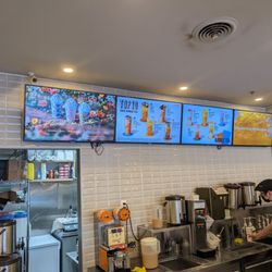 Coco Fresh Tea & Juice - Prep area and menu