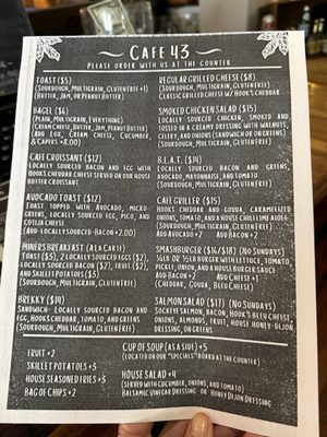 Menu photo 1 Cafe 43 Mineral Point, WI