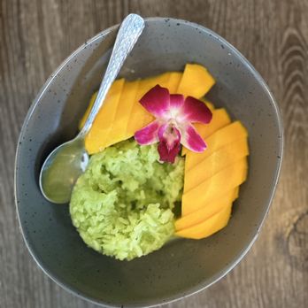 Nok’s Kitchen - Mango Sticky Pandan Rice - Laotian Near Me - Westminster, California Nok’s Kitchen - Mango Sticky Pandan Rice - Laotian Near Me - Westminster, California