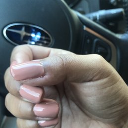Really bad manicure. Still left color showing from my previous manicure