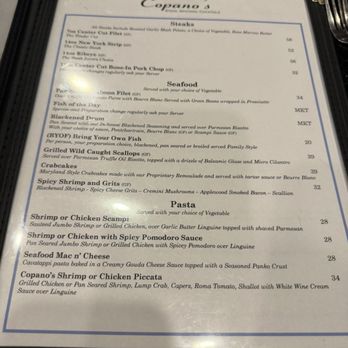 Copano’s - Entree menu - Whiskey Bars Near Me - Rockport, Texas Copano’s - Entree menu - Whiskey Bars Near Me - Rockport, Texas