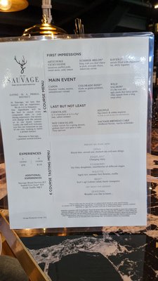 Menu photo 3 Sauvage Steamboat Springs, CO Menu photo 3 Sauvage Steamboat Springs, CO