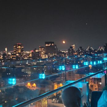 Hotel 50 Bowery - Full moon on the rooftop overlooking the NYC skyline | at The Crown. - Hotels Near Me - New York, New York
