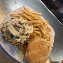 Eggbert's #15 - Jalapeño burger with fries