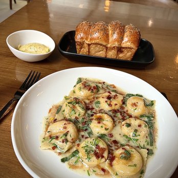 Lindens - Thyme Parker House Rolls Honeynut Squash Ravioli - New American Near Me - New York, New York Lindens - Thyme Parker House Rolls Honeynut Squash Ravioli - New American Near Me - New York, New York