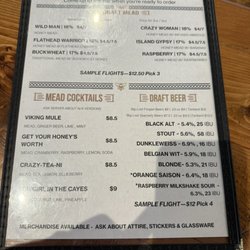 Big Lost Meadery and Brewery - Menu side 2