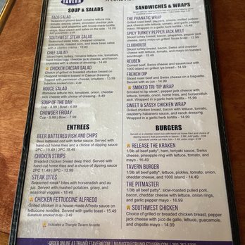 Triangle Tavern - Menu front - Pubs Near Me - Longview, Washington