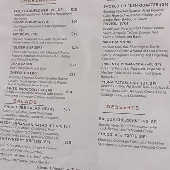 Stellar - Dinner menu August 2026 - Wine Bars Near Me - Raleigh, North Carolina Stellar - Dinner menu August 2026 - Wine Bars Near Me - Raleigh, North Carolina