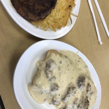 Littlefield's Café - My breakfast - solid but I would sub the biscuits and gravy for a pancake. - American Near Me - North Little Rock, Arkansas