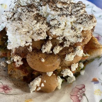 Xiao Ye - Big bean panzanella salad. Look at that sheep's milk feta on top! - New American Near Me - Portland, Oregon