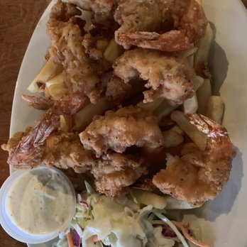 Tailgator's Pub & Grill - Fried shrimp entree with fries, coleslaw & tarter sauce. - New American Near Me - Magnolia, Texas