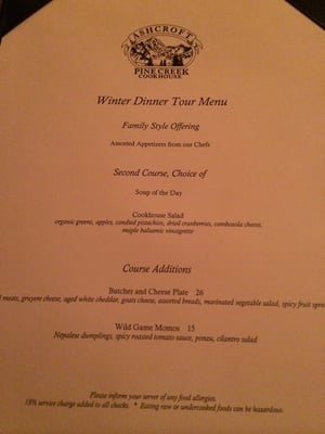 Menu photo 6 Pine Creek Cookhouse Aspen, CO Menu photo 6 Pine Creek Cookhouse Aspen, CO
