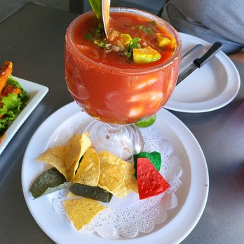 Texas Lil's Mesquite Grill - Shrimp cocktail (ask for more chips!) - Barbeque Near Me - Temecula, California