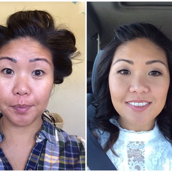 Bright Crystal Studio - Before and after of engagement photo session hair and makeup by Rena - Makeup Artists Near Me - Torrance, California Bright Crystal Studio - Before and after of engagement photo session hair and makeup by Rena - Makeup Artists Near Me - Torrance, California