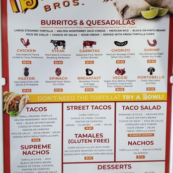 Burrito Bros - Menu - Mexican Near Me - Kansas City, Missouri