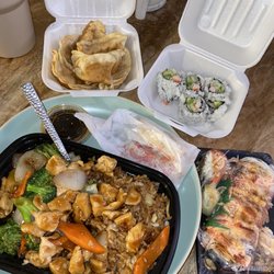 Akari Sushi - 2. Vegetable Spring Roll 6. Gyoza 42. California Roll SP7. Monster Roll 91. Chicken Teriyaki