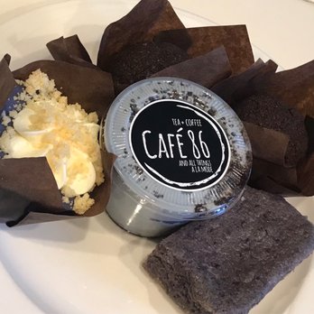 Cafe 86 - Ube crack cheesecake, ube truffles, ube butter bar, and ube tiramisu in the middle. - Desserts Near Me - Las Vegas, Nevada