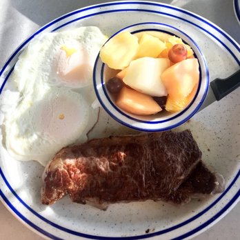 D-K Diner - Steak, Sunny side eggs, fruit cup - Diners Near Me - West Chester, Pennsylvania