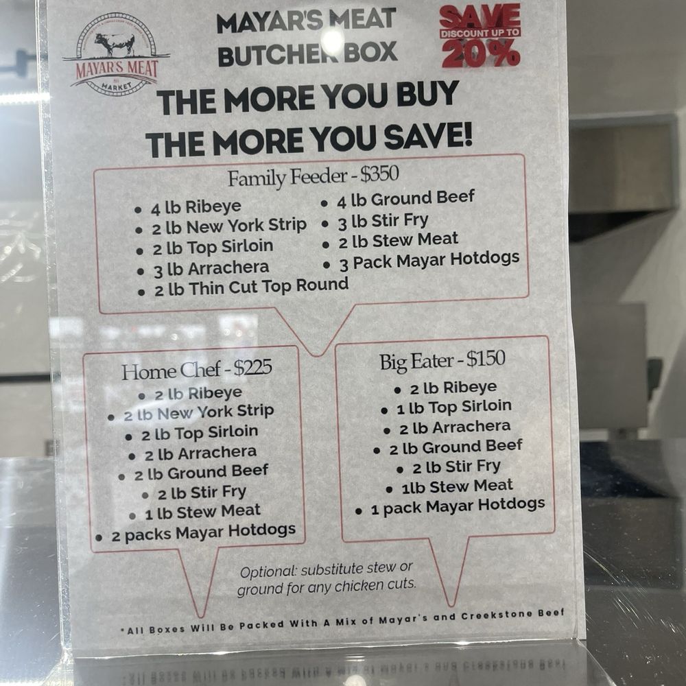 Counter top menu. Counter top menu.