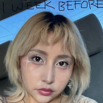 Glutton - BEFORE - front view, mostly pre-lightened level 9/10 hair, no toner, last toner was 2 months prior, view of root regrowth - Hair Salons Near Me - Ventura, California Glutton - BEFORE - front view, mostly pre-lightened level 9/10 hair, no toner, last toner was 2 months prior, view of root regrowth - Hair Salons Near Me - Ventura, California