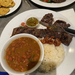 Churrasco with white rice and beans Churrasco with white rice and beans