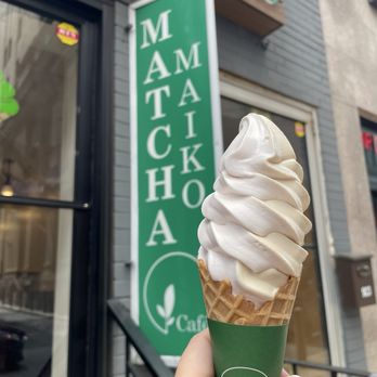 Matcha Cafe Maiko - Sakura & earl grey soft serve twist in a cone - Desserts Near Me - Philadelphia, Pennsylvania Matcha Cafe Maiko - Sakura & earl grey soft serve twist in a cone - Desserts Near Me - Philadelphia, Pennsylvania