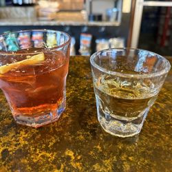 Park Avenue Tavern - Surprised at this fine tequila here,Aha Yeto Anejo Tequila and an old fashioned