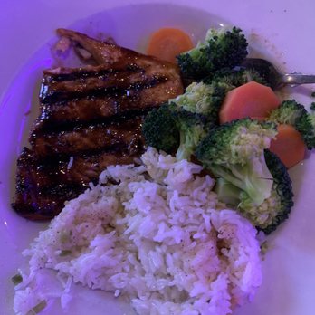 Glory Days Grill - Glazed Salmon with Jasmine Rice and Vegetables - Chicken Wings Near Me - Ellicott City, Maryland