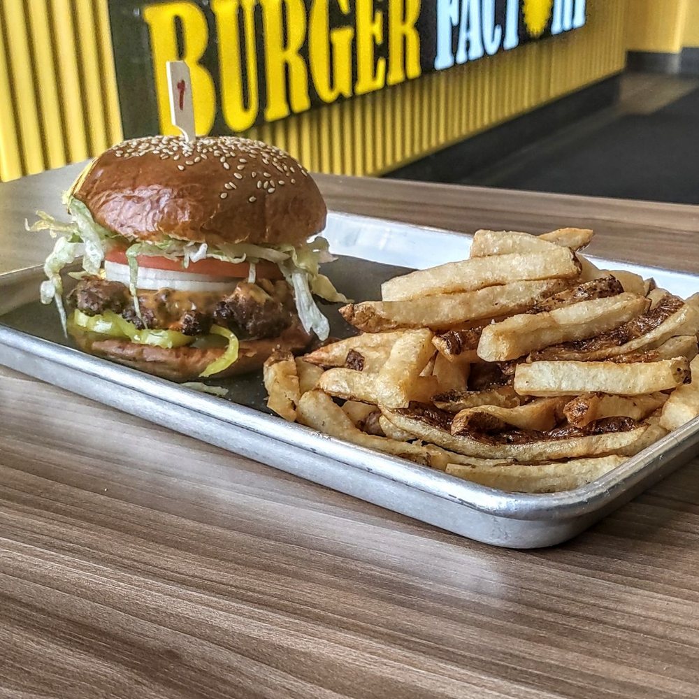 Burger Factory - a plate of fries and a burger - Burgers Near Me - Thornhill, Ontario Burger Factory - a plate of fries and a burger - Burgers Near Me - Thornhill, Ontario