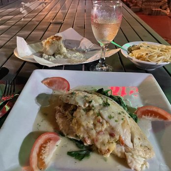 Zuccarelli - Grouper  with crabmeat  stuffing and linguini - Pizza Near Me - Pompano Beach, Florida