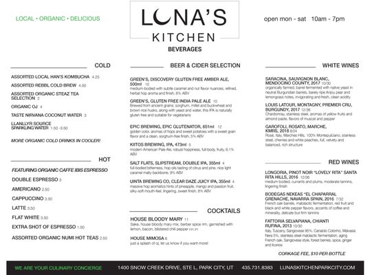 Menu photo 2 Luna’s Kitchen Park City, UT Menu photo 2 Luna’s Kitchen Park City, UT