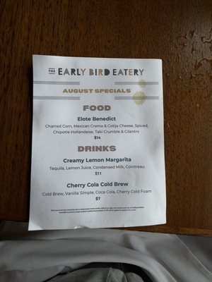 Menu photo 1 The Early Bird Eatery South Bend, IN Menu photo 1 The Early Bird Eatery South Bend, IN