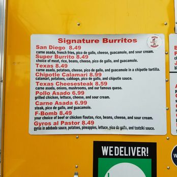 Super Burrito - Menu - Food Trucks Near Me - Austin, Texas Super Burrito - Menu - Food Trucks Near Me - Austin, Texas