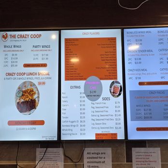 The Crazy Coop Ridgeway - Menu - Chicken Wings Near Me - Memphis, Tennessee The Crazy Coop Ridgeway - Menu - Chicken Wings Near Me - Memphis, Tennessee