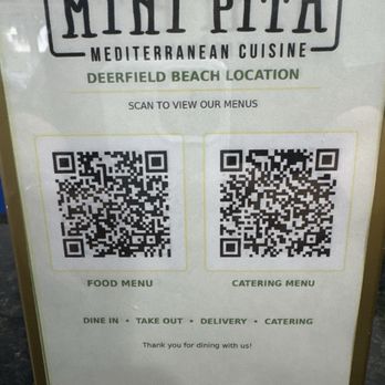 Mini Pita Mediterranean Restaurant - Menu QR code - Mediterranean Near Me - Pompano Beach, Florida
