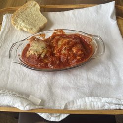 This is just half of the stuffed shells special today. Yep the other half is what I'll have for dinner tonight. It is sooooo good.