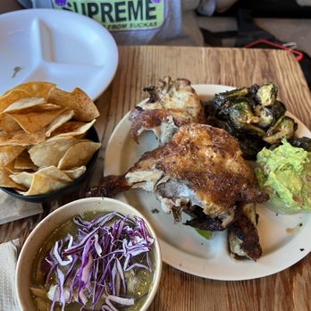 WILDBIRD - Half bird  Posole  Brussel spouts  CHIPS AND GUAC - Chicken Shop Near Me - Los Angeles, California