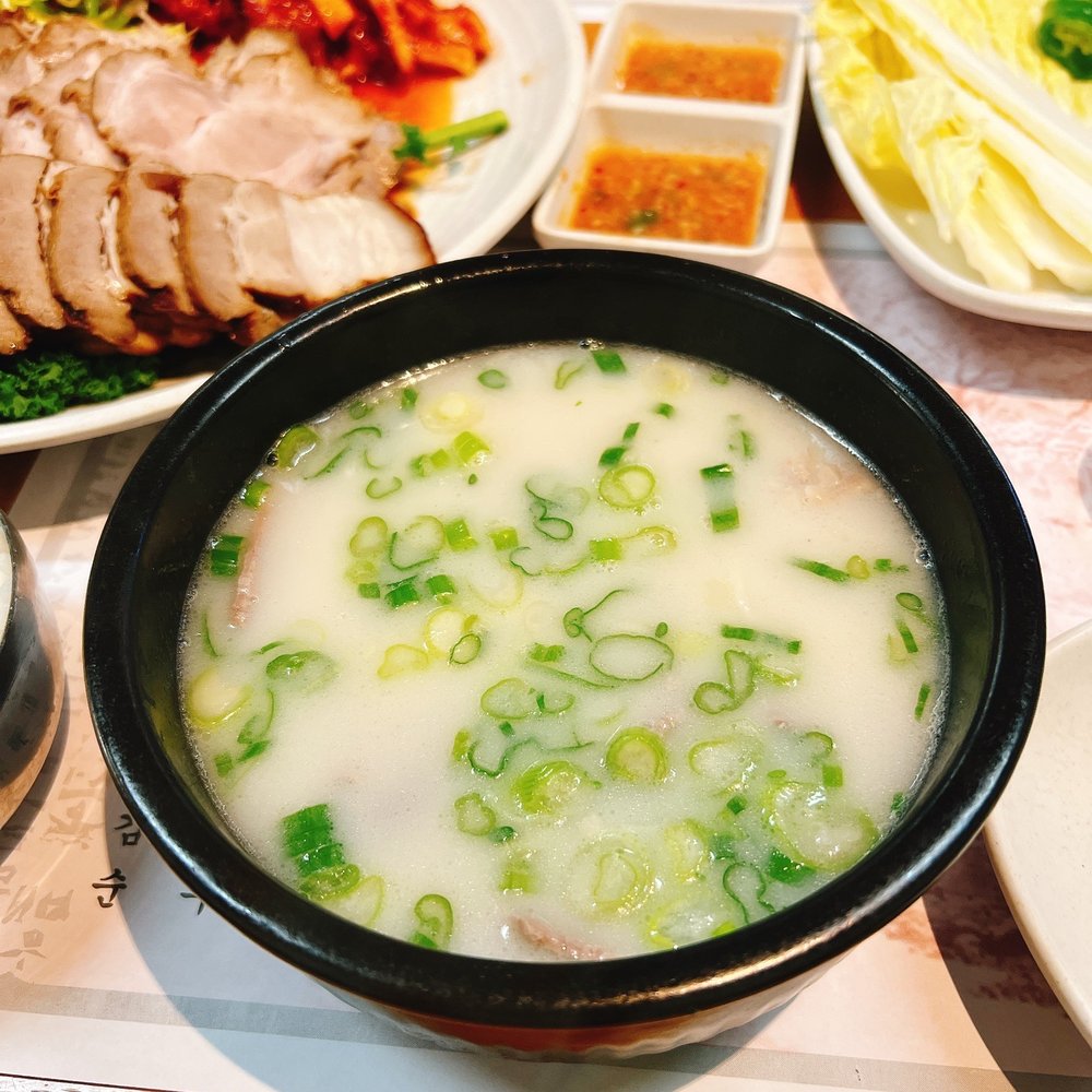 Gahwa Korean Restaurant - OX Born Soup with Rice & Noodles - Korean Near Me - Flushing, New York
