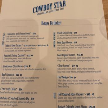 Cowboy Star - Custom menu for the occasion! - New American Near Me - Colorado Springs, Colorado Cowboy Star - Custom menu for the occasion! - New American Near Me - Colorado Springs, Colorado