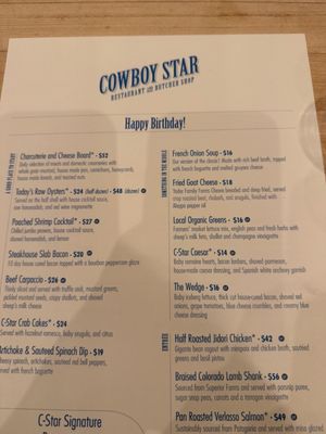 Menu photo 1 Cowboy Star Colorado Springs, CO Menu photo 1 Cowboy Star Colorado Springs, CO